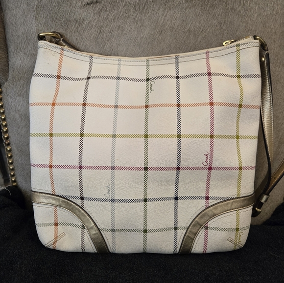 Coach white payten tattersail file bag crossbody muli color - Picture 4 of 7